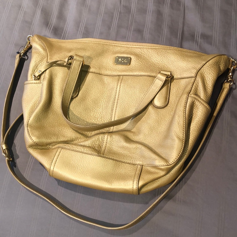 Lauren Ralph Lauren Shoulder Bag (Metallic Gold, Never been Used)